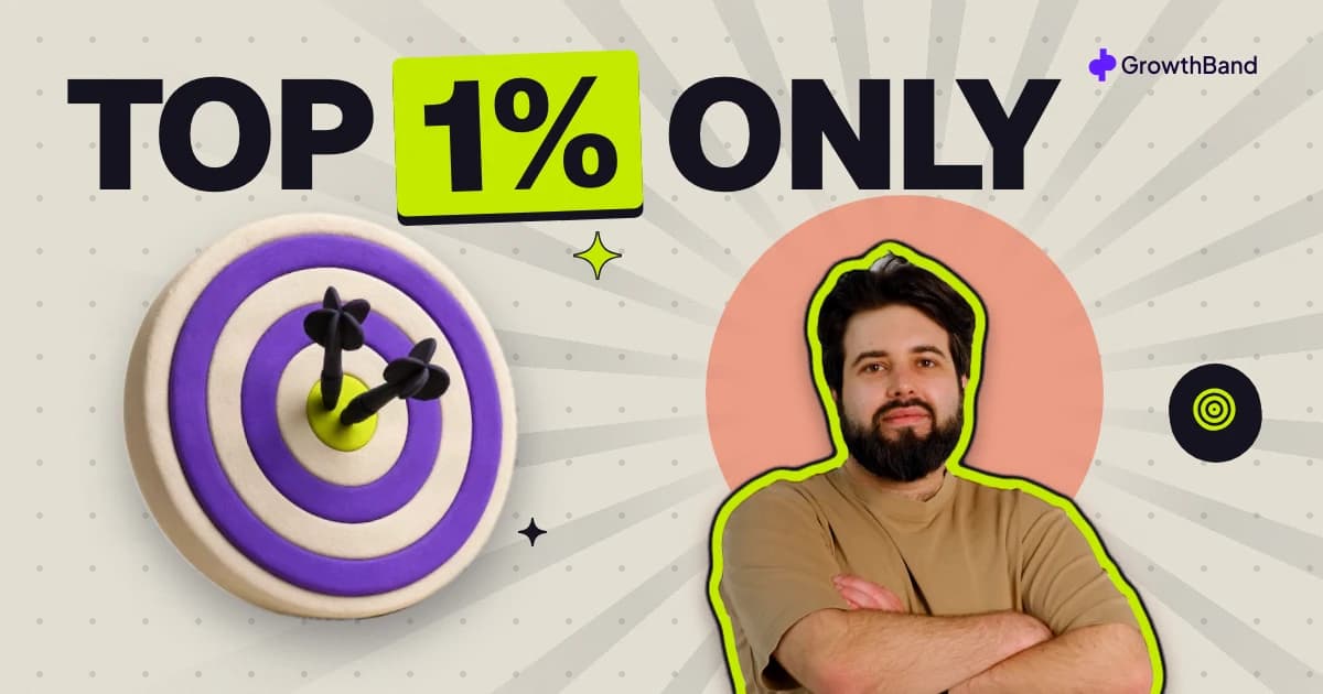 The words Top 1% only above a clay dartboard with three darts in the bullseye, and Ilya with his arms crossed.